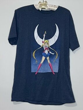 Sailor Moon Power of the Moon T-shirt Size Medium Dark Blue Anime Character
